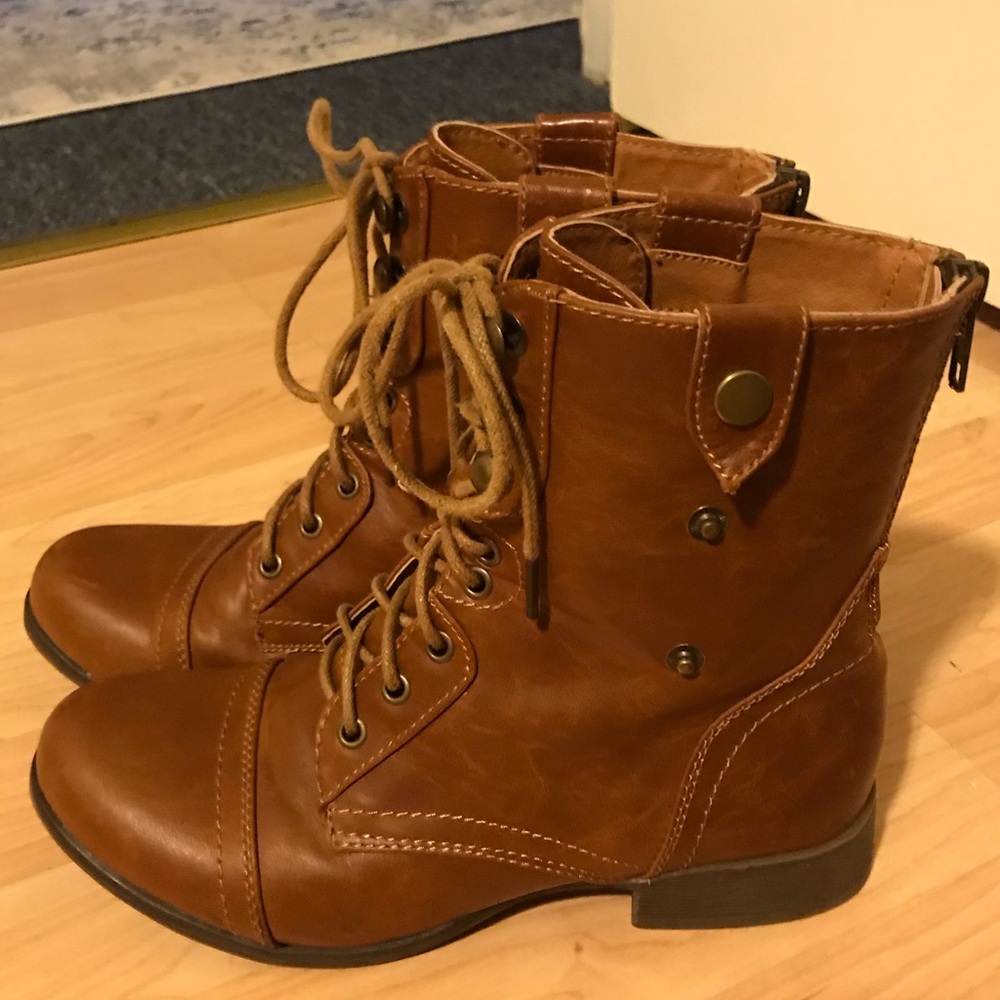 Cathy Jean Brown Combat Booties